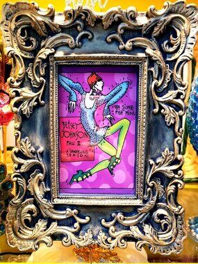 Vintage Betsey Johnson The Silver Fish Mini Dress Fall II Wall Pop Art Print Y2K